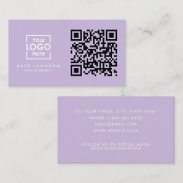 QR-Logotyp - Professionell - modern Lila Visitkort