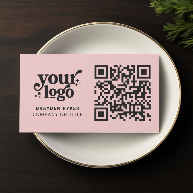 QR-Logotyp - Professionell - modern Rosa Visitkort (Skapare uppladdad)