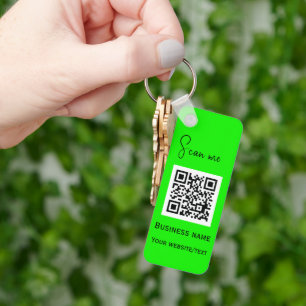 QR-Logotyp - Professionell - Neon-Grönt Nyckelring