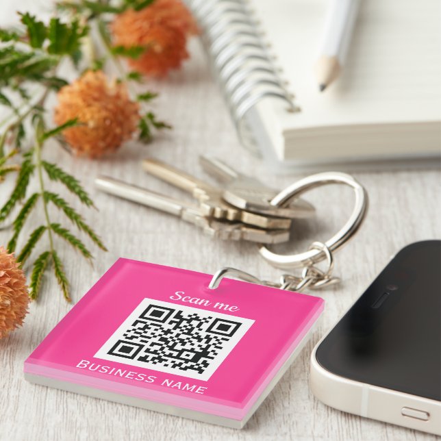 QR-Logotyp - Professionell Shock rosa Girly (Högra Framsidan)