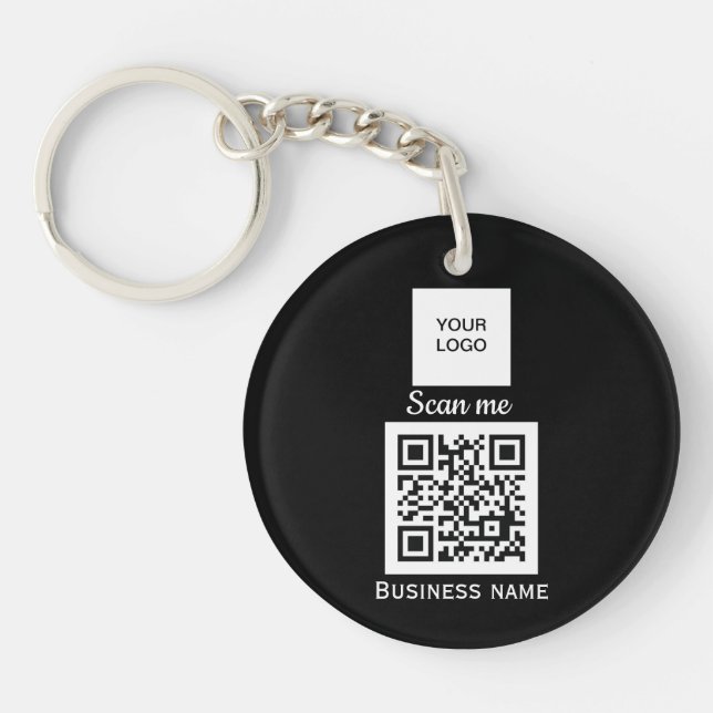 QR-Logotyp - Professionell, svart, Anpassningsbar, (Framsidan)
