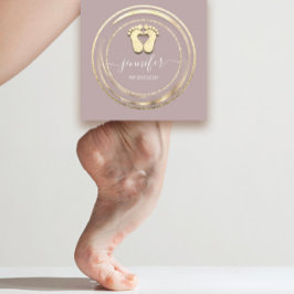 QR Logotyp Reflexology Foot Massage Feod  Fyrkantigt Visitkort