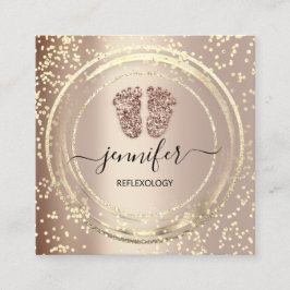 QR Logotyp Reflexology Massage Feet Ro  Fyrkantigt Visitkort