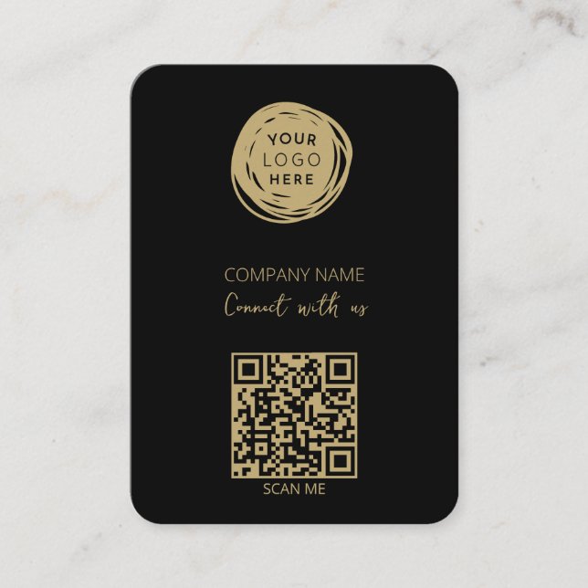 QR-Logotyp, svart, mäktig Visitkort (Framsida)