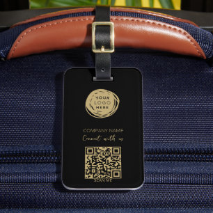 QR-Logotyp - svart, modern Bagagebricka