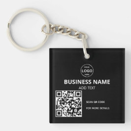 QR-Logotyp, svart, modern nyckelkedja