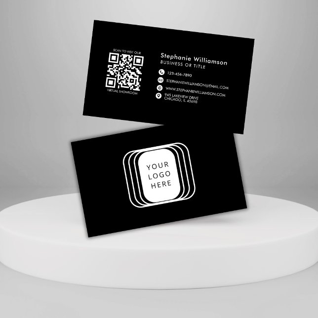 QR-Logotyp - svart, modern Professionell Visitkort (Skapare uppladdad)