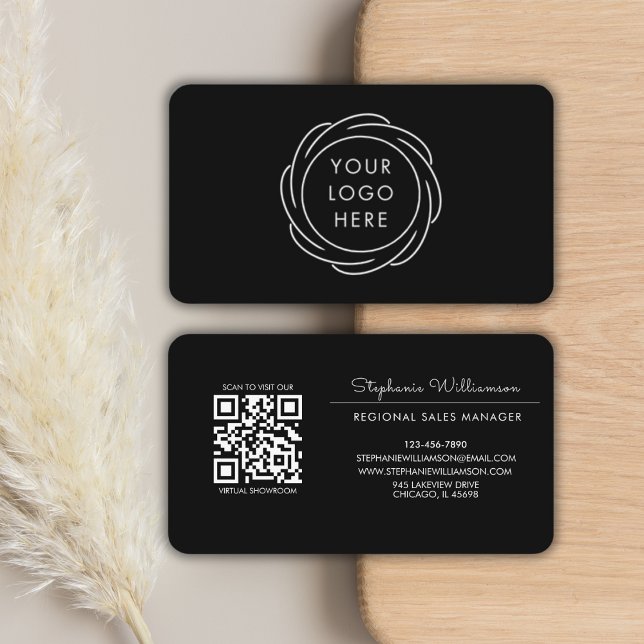 QR-Logotyp - svart, modern Professionell Visitkort (Skapare uppladdad)