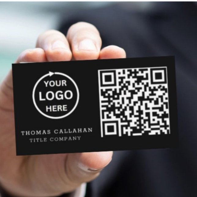 QR-Logotyp - svart, modern Professionell Visitkort (Skapare uppladdad)