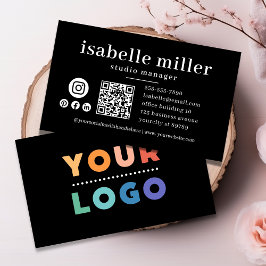 QR-Logotyp - svart, modern Professionell Visitkort