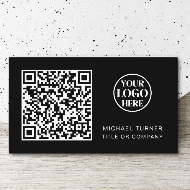 QR-Logotyp - svart, modern Professionell Visitkort (Skapare uppladdad)