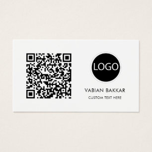 QR-Logotyp - svart, modernt affärskort Visitkort