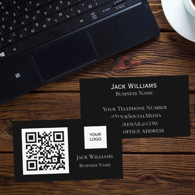 QR-Logotyp, svart Professionell, modern Visitkort (Skapare uppladdad)