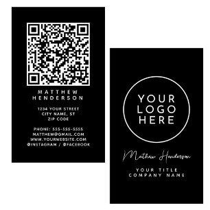 QR-Logotyp - svart Professionell, svart - Visitkort