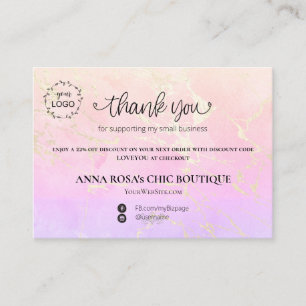 *~* QR-logotyp Tack Ombre Rosa Varumärkesprofil Tilläggskort