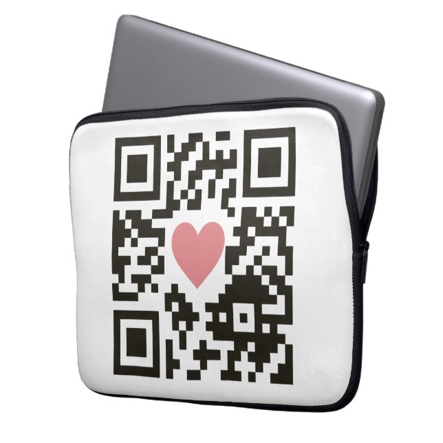 QR Love Code Laptop Fodral (Framsidan Vänster)