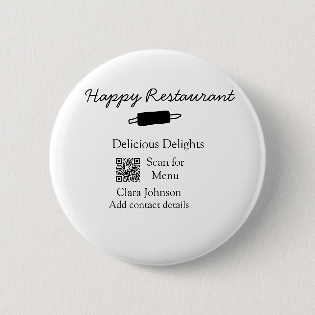 QR-menyn för sökning efter namn i restauranger läg Knapp (Framsida)