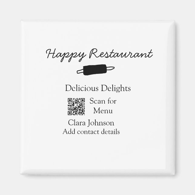 QR-menyn för sökning efter namn i restauranger läg Magnet (Framsidan)