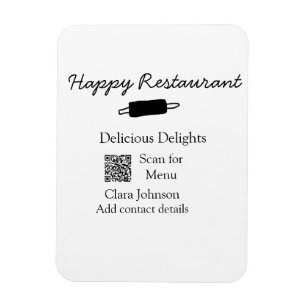 QR-menyn för sökning efter namn i restauranger läg Magnet