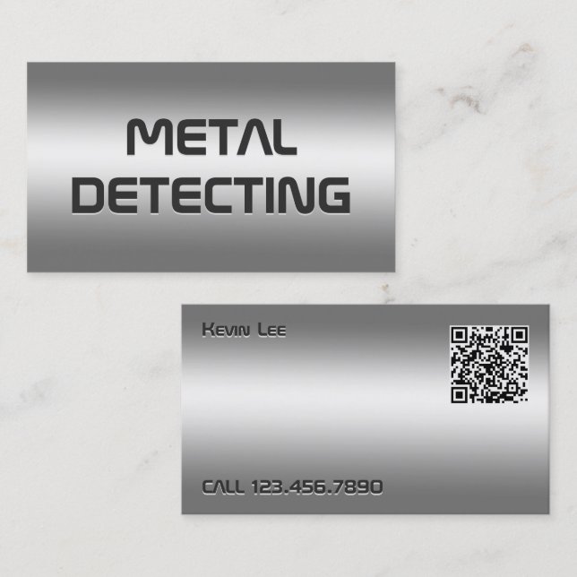 QR Metall-detektor Visitkort (Fram/baksida)