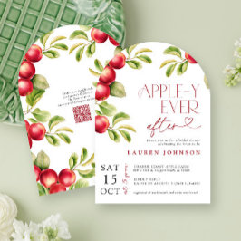 QR Modern Appley någonsin efter Apple-Möhippa Inbjudningar