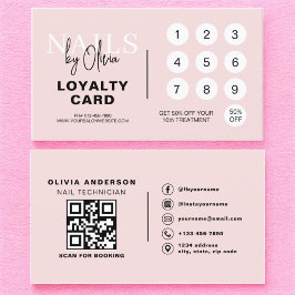 QR Nagel Specialkort för  Rosa Loyalty Card Visitkort