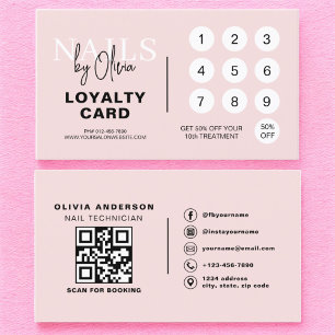 QR Nagel Specialkort för Rosa Loyalty Card Visitkort