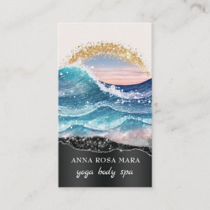 *~* QR Nautical Beach Sand Vågar Sea Art Ocean AR7 Visitkort
