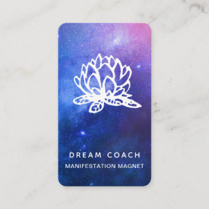 *~ QR Night Celestial Galaxy Himmel Lotus Blommigt Visitkort