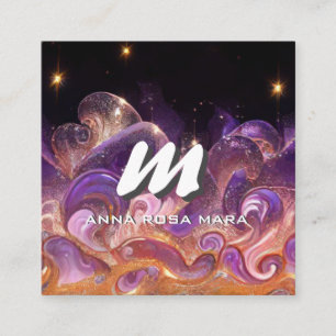 *~* QR Night Stars Himmel ETHEREAL VINKAR AP93 Fyrkantigt Visitkort