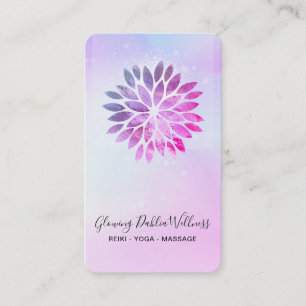 *~* QR Ombre Mandala AP2 Dahlia Pastel Blue Rosa Visitkort