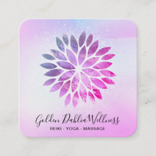 *~* QR Ombre Mandala Dahlia Pastel Blue Rosa AP2 Fyrkantigt Visitkort