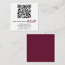 QR-online OSA modern burgundy bröllop Tilläggskort