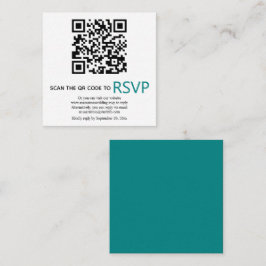 QR online OSA modern teal blue bröllop Tilläggskort