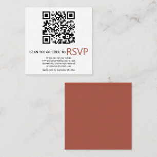 QR online OSA modern terracotta faller bröllop Tilläggskort