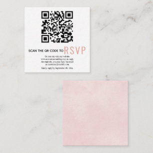 QR online OSA rosa bröllop-höljeskort Tilläggskort
