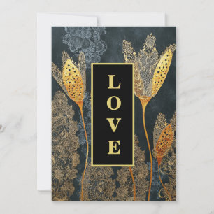 *~ QR OSA AR26 Guld KÄRLEK Luxury 32 Bröllop Inbjudningar
