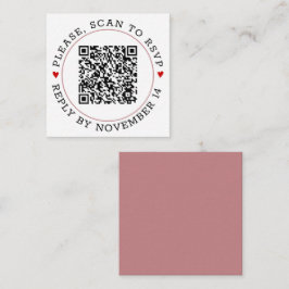 QR OSA dusty ro gräns och hjärta bröllop Tilläggskort