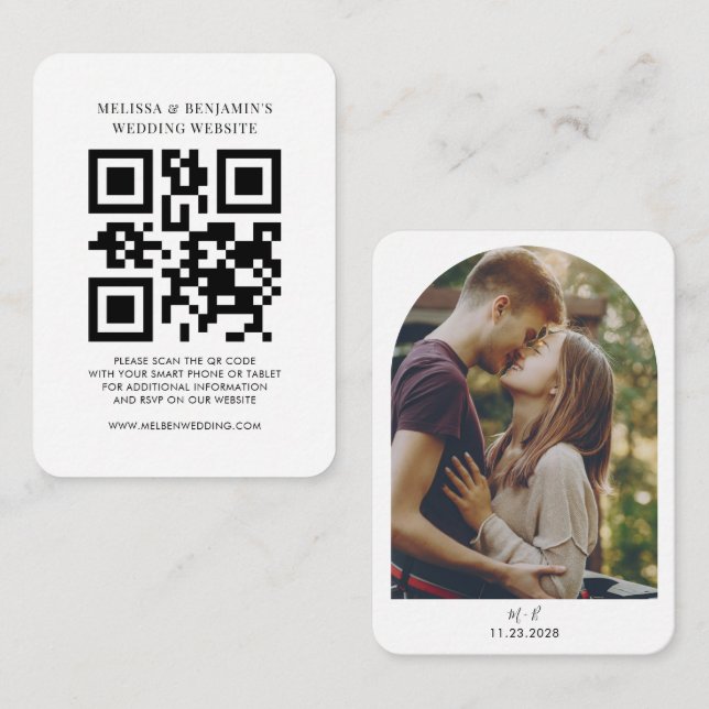 QR-OSA för foto på Bröllop webbplats Tilläggskort (Fram/baksida)