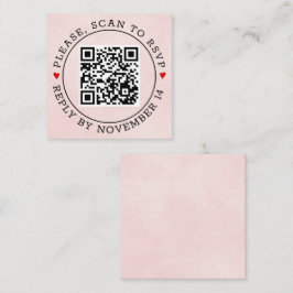 QR OSA gräns nedfläckad soft rosa bröllop Tilläggskort