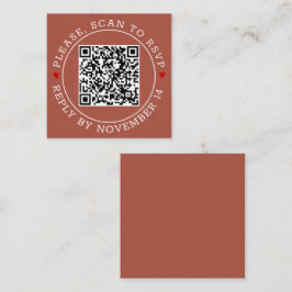 QR OSA gräns och hearts terracotta bröllop Tilläggskort
