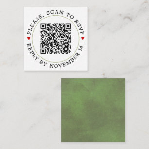 QR OSA grönt gräns och hjärta bröllop Tilläggskort