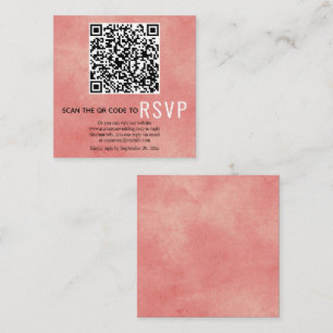 QR OSA nedfläckad koral rosa bröllop Djurutrymme Tilläggskort