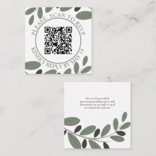 QR-OSA, Olive gren Medelhavet bröllop Tilläggskort