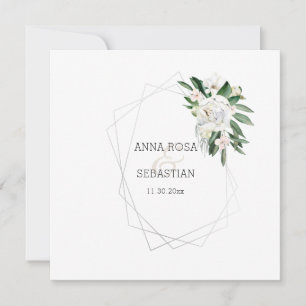 *~* QR OSA Ram AR15 Blommigt Peony Bröllop Inbjudningar