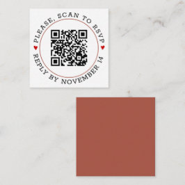 QR OSA terracotta gräns med hjärta bröllop Tilläggskort