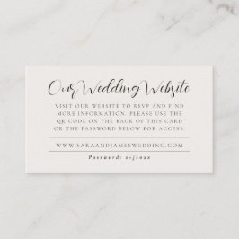 QR-OSA-tilläggskort för modern Bröllop-webbplats Visitkort
