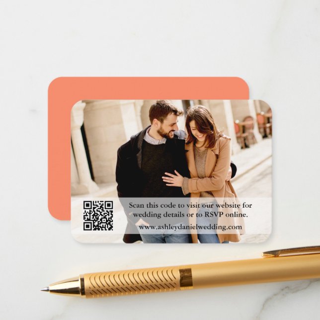 QR-överlägg för fotokoral på Bröllop webbplats Tilläggskort (Fram/Back In Situ)