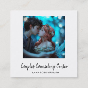 *~* QR par AP55 Änglar Maritalrådgivning Fyrkantigt Visitkort