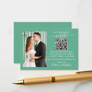 QR Photo Neo Mint-Grönten på Bröllop webbplats Tilläggskort
